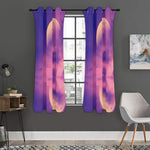 Purple Sky And Full Moon Print Curtain