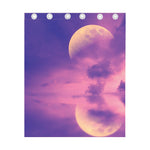 Purple Sky And Full Moon Print Curtain