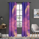 Purple Sky And Full Moon Print Curtain