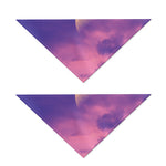 Purple Sky And Full Moon Print Dog Bandana