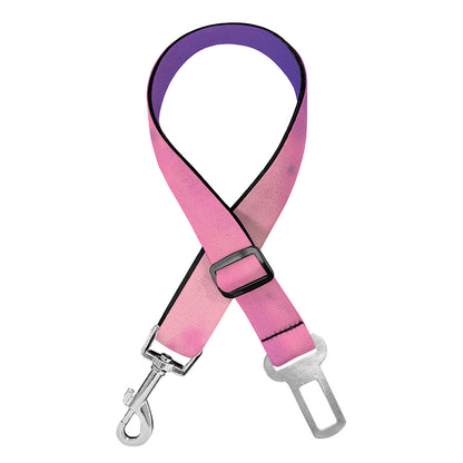 Purple Sky And Full Moon Print Dog Seat Belt