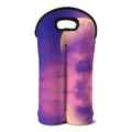 Purple Sky And Full Moon Print Double Neoprene Wine Tote
