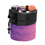 Purple Sky And Full Moon Print Drawstring Makeup Bag