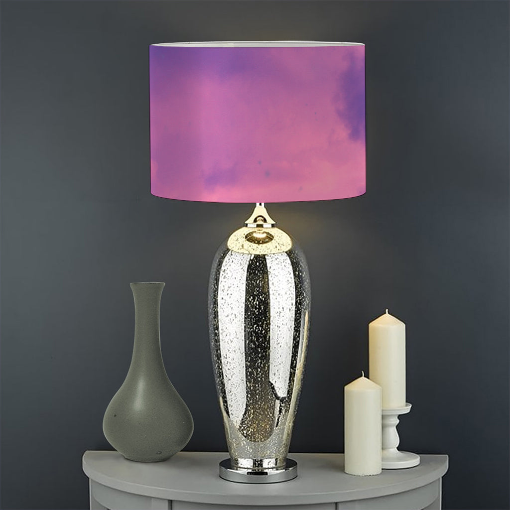 Purple Sky And Full Moon Print Drum Lamp Shade