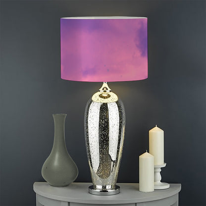 Purple Sky And Full Moon Print Drum Lamp Shade