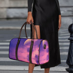Purple Sky And Full Moon Print Duffle Bag