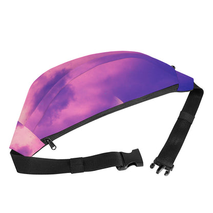 Purple Sky And Full Moon Print Fanny Pack