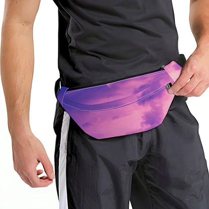 Purple Sky And Full Moon Print Fanny Pack