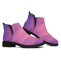Purple Sky And Full Moon Print Flat Ankle Boots