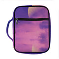 Purple Sky And Full Moon Print Front Pocket Bible Bag