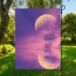 Purple Sky And Full Moon Print Garden Flag