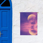 Purple Sky And Full Moon Print Garden Flag