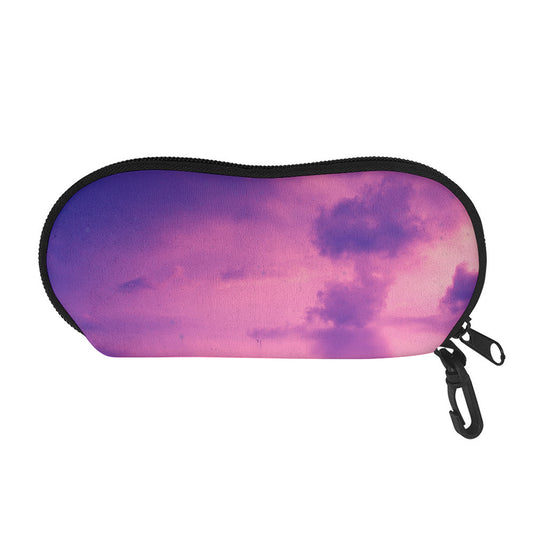 Purple Sky And Full Moon Print Glasses Case