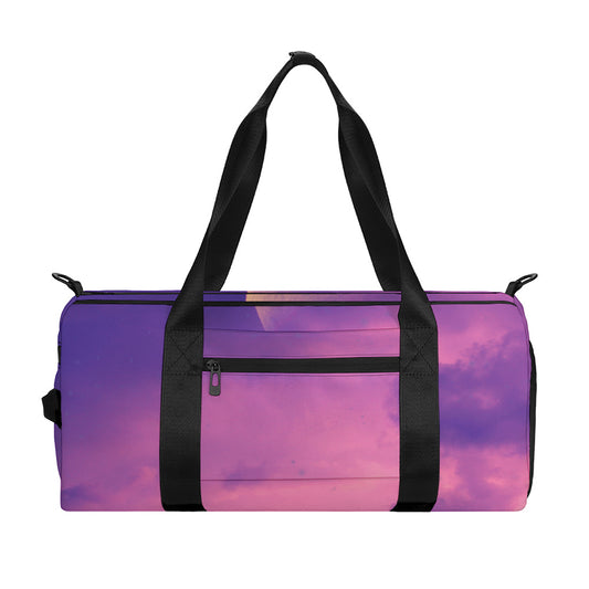 Purple Sky And Full Moon Print Gym Bag