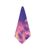 Purple Sky And Full Moon Print Hand Towel