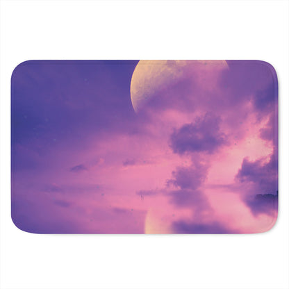 Purple Sky And Full Moon Print Indoor Door Mat