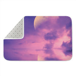 Purple Sky And Full Moon Print Indoor Door Mat