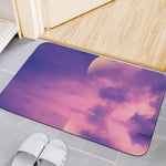Purple Sky And Full Moon Print Indoor Door Mat