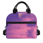 Purple Sky And Full Moon Print Insulated Lunch Bag