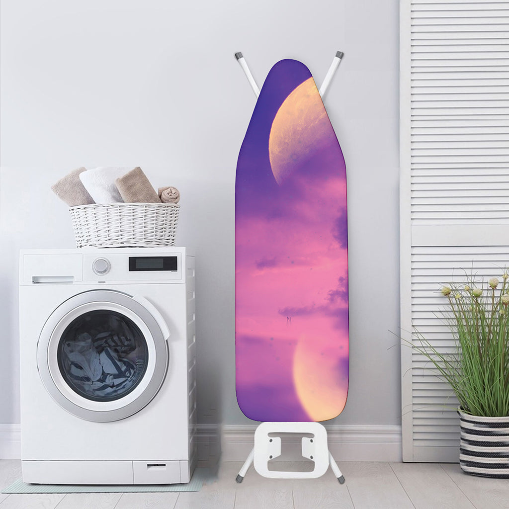 Purple Sky And Full Moon Print Ironing Board Cover