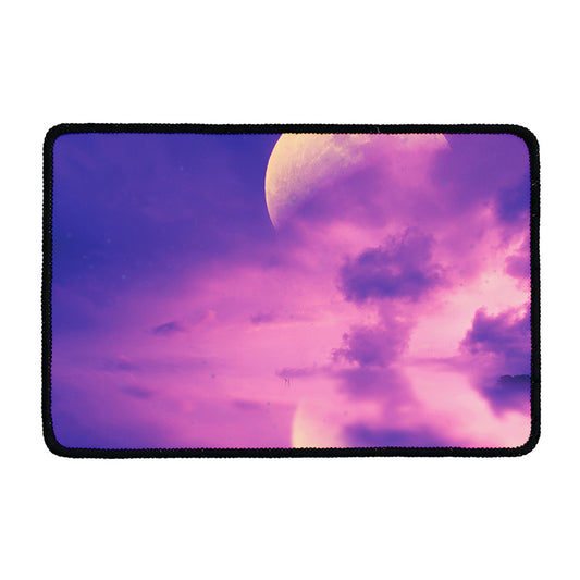 Purple Sky And Full Moon Print Kitchen Mat