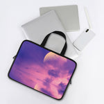 Purple Sky And Full Moon Print Laptop Sleeve With Handle
