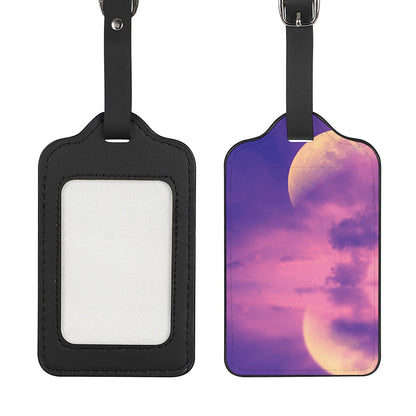 Purple Sky And Full Moon Print Luggage Tag