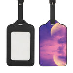 Purple Sky And Full Moon Print Luggage Tag