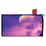 Purple Sky And Full Moon Print Mailbox Cover