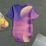 Purple Sky And Full Moon Print Men's Bodysuit