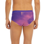 Purple Sky And Full Moon Print Men's Briefs