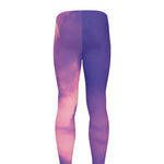 Purple Sky And Full Moon Print Men's leggings