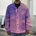 Purple Sky And Full Moon Print Men's Shirt Jacket