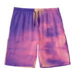 Purple Sky And Full Moon Print Men's Swim Trunks