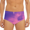 Purple Sky And Full Moon Print Men's Triangle Swim Briefs
