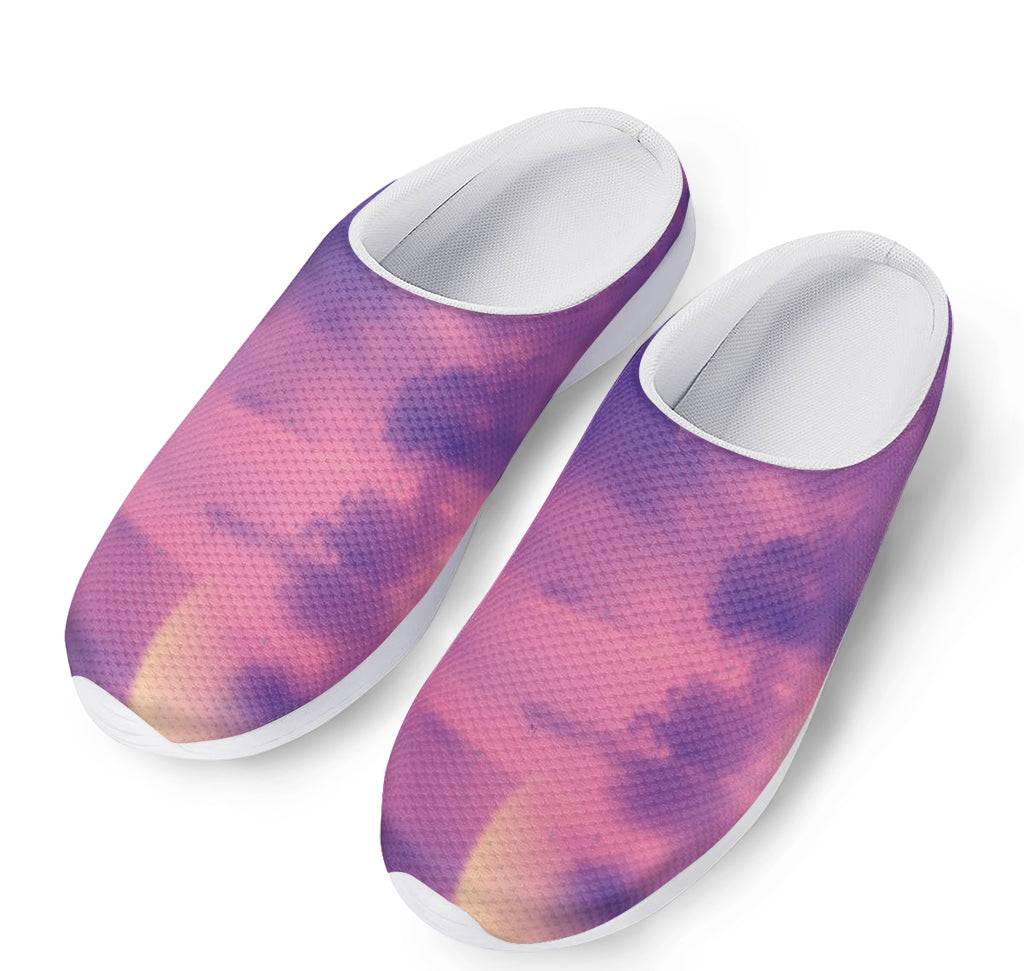 Purple Sky And Full Moon Print Mesh Casual Shoes