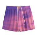Purple Sky And Full Moon Print Mesh Shorts