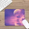 Purple Sky And Full Moon Print Mouse Pad