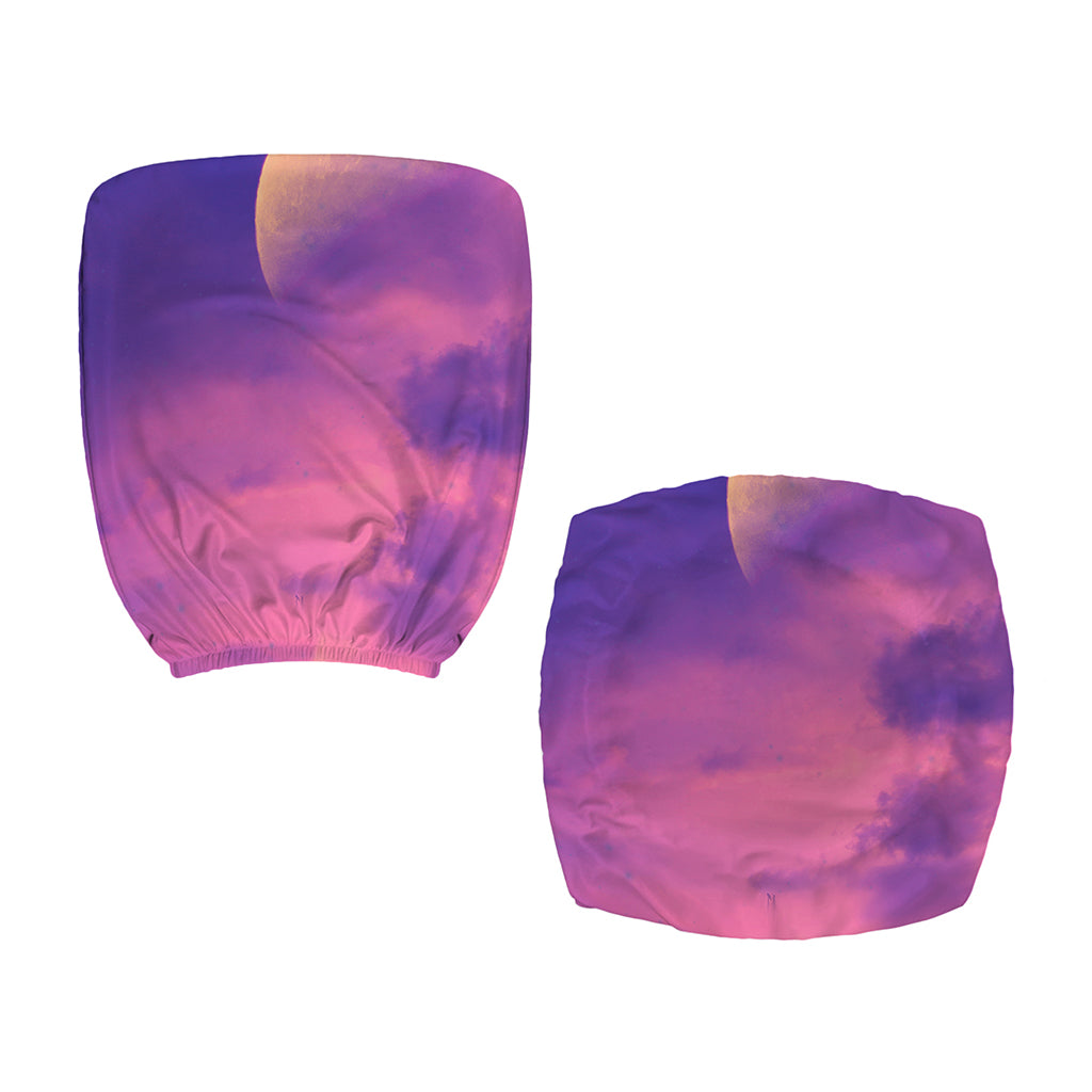 Purple Sky And Full Moon Print Office Chair Cover