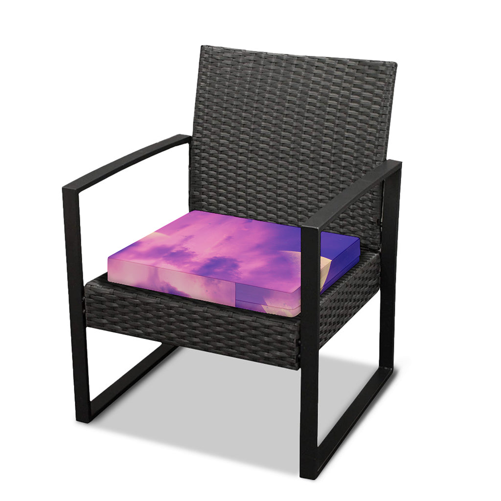 Purple Sky And Full Moon Print Outdoor Seat Cushion Cover
