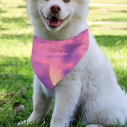 Purple Sky And Full Moon Print Over The Collar Dog Bandana