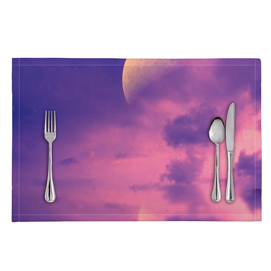 Purple Sky And Full Moon Print Placemat
