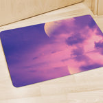 Purple Sky And Full Moon Print Polyester Doormat