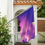 Purple Sky And Full Moon Print Polyester Flag