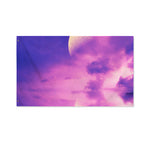 Purple Sky And Full Moon Print Polyester Flag