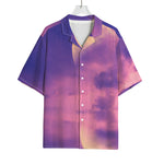 Purple Sky And Full Moon Print Rayon Hawaiian Shirt