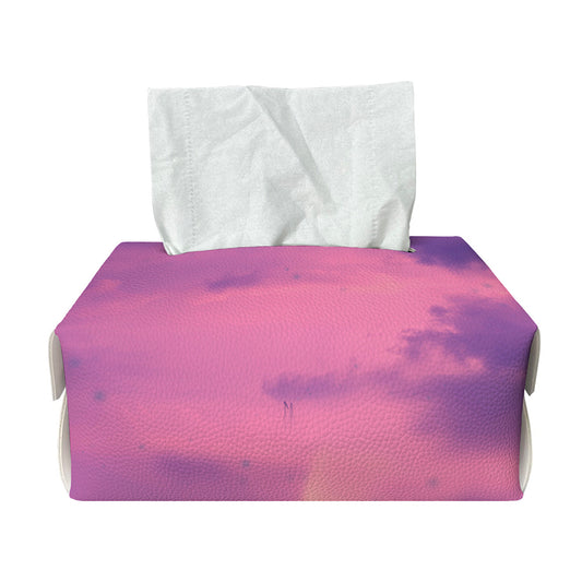 Purple Sky And Full Moon Print Rectangle Tissue Box Cover