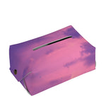 Purple Sky And Full Moon Print Rectangle Tissue Box Cover