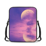 Purple Sky And Full Moon Print Rectangular Crossbody Bag