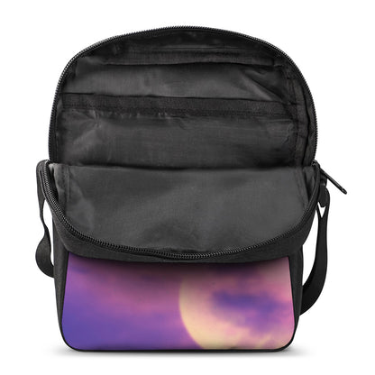 Purple Sky And Full Moon Print Rectangular Crossbody Bag